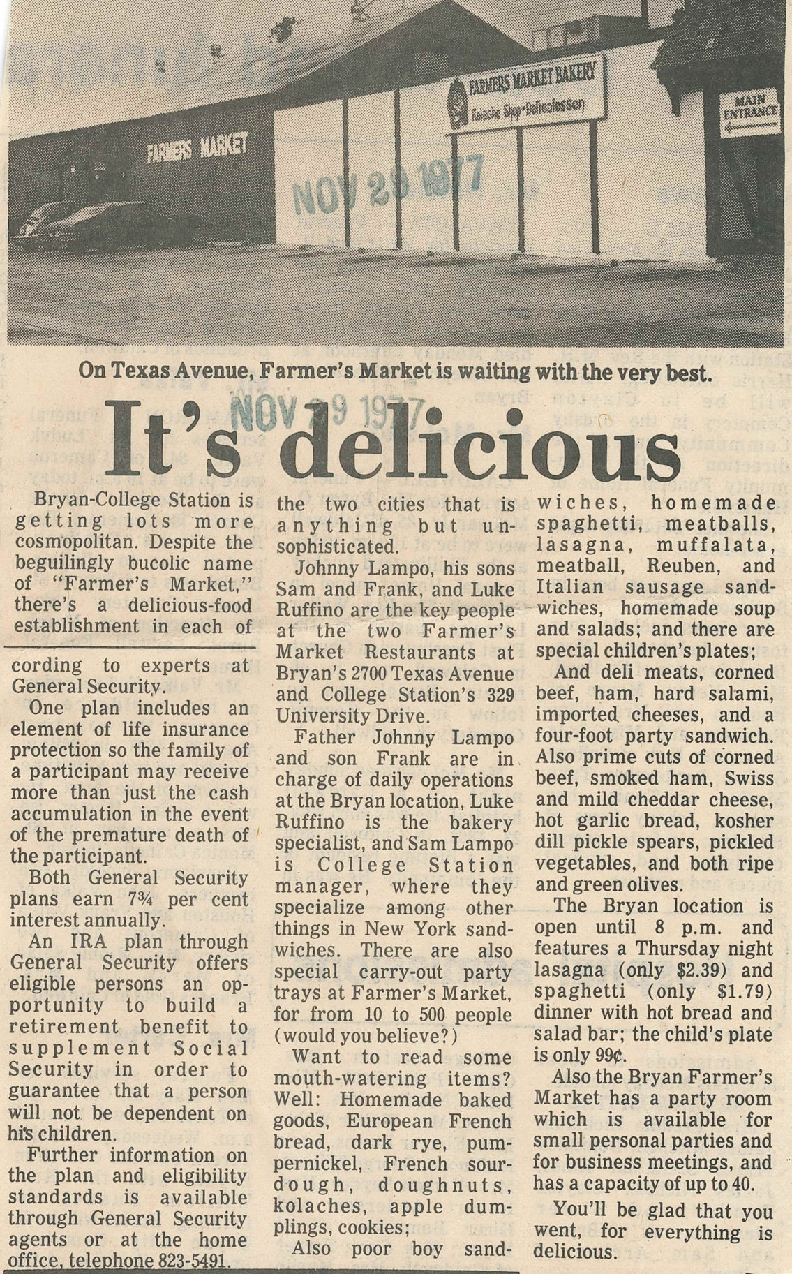 The Eagle Archives: Farmer's Market Delicatessen and Sandwich Shop